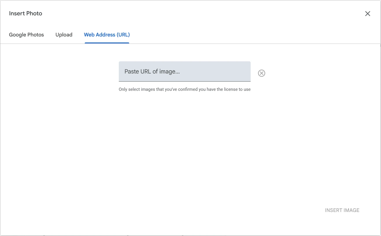Gmail Insert Image Modal