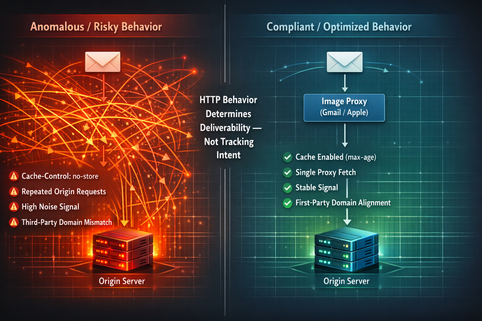 A diagram showing the difference between compliant and anomalous tracking pixel behavior.